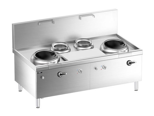 جودة  Floor Chinese Induction  Double-wok  and Double Bain Marie  Stove with Cabinet مصنع